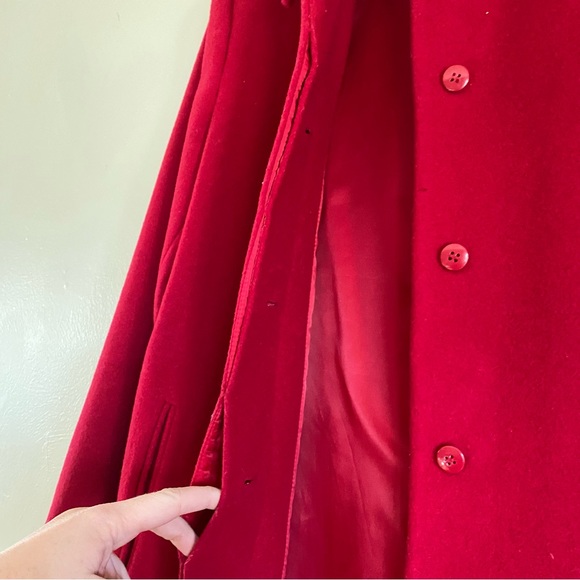 Harvé Benard Red Coat - %100 Wool - Picture 10 of 15